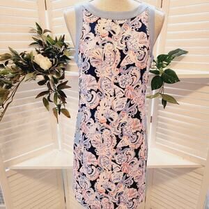 LILLY PULITZER SLEEVELESS PERIWINKLE BLUE / PINK WITH BOW CLOSURE SIZE 2